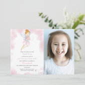 Invitation Lettre poilue rose avec photo (Debout devant)