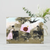 INVITATION LETTRE ROMANTIQUE DE LA SAINT-VALENTIN, MONOGRAMME (Debout devant)