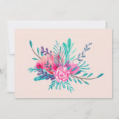 Invitation Lettre rose or florale brillant rose graduation (Dos)