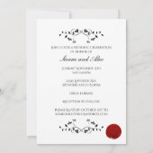 Invitation Lettre rouge démodée de joint de cire (Dos)