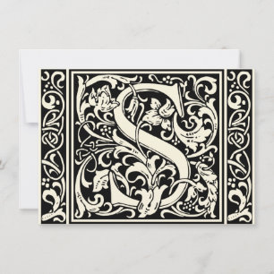 Invitation Lettre S Monogramme Médiéval Art Nouveau