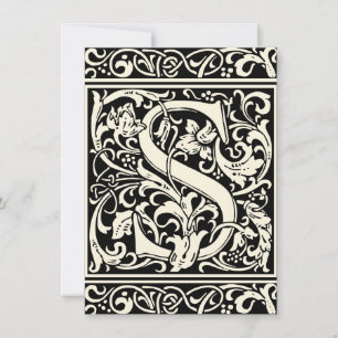 Invitation Lettre S Monogramme Médiéval Art Nouveau