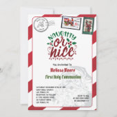 Invitation LETTRE Santas Naught OU BELLE Pôle Nord (Devant)