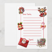 Invitation Lettre Simple au Père Noël (Devant / Derrière)