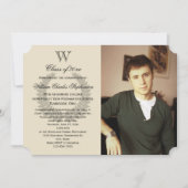 Invitation Lettre simple Monogramme Classic Photo Graduation (Devant)