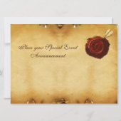 INVITATION LETTRE VALENTINE ROMANTIQUE, MONOGRAMME DE SCEAU D (Dos)