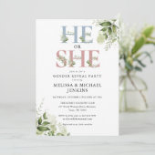 Invitation Lettre Verte Fête de Révélation de genre (Debout devant)