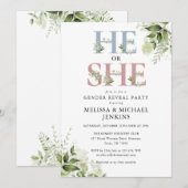 Invitation Lettre Verte Fête de Révélation de genre (Devant / Derrière)