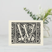 Invitation Lettre W Monogramme Médiéval Art Nouveau (Debout devant)