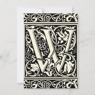 Invitation Lettre W Monogramme Médiéval Art Nouveau