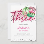 Invitation Lettres à ballons d'été Melon 3e anniversaire (Devant)