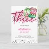 Invitation Lettres à ballons d'été Melon 3e anniversaire (Debout devant)