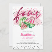 Invitation Lettres à ballons d'été Melon 4e anniversaire (Devant)