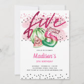 Invitation Lettres à ballons d'été Melon 5e anniversaire (Devant)