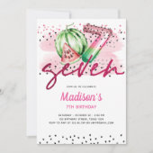 Invitation Lettres à ballons d'été Melon 7e anniversaire (Devant)