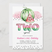 Invitation Lettres à ballons d'été Melon Two Sweet Birthday (Devant)
