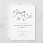 Invitation Lettres à la main modernes Mariage Modifier la dat (Devant)