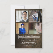 Invitation Lettres bloc Cuir 3x5- Annonce de diplôme (Dos)