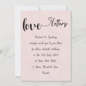 Invitation Lettres d'amour manuscrites Rose Vintage Mariage r (Devant)