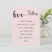 Invitation Lettres d'amour manuscrites Rose Vintage Mariage r (Debout devant)