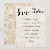 Invitation Lettres d'amour manuscrites Vintage Mariage de cha (Devant / Derrière)