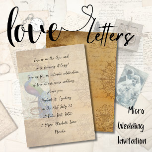 Invitation Lettres d'amour MICRO MARIAGE manuscrit Peacock