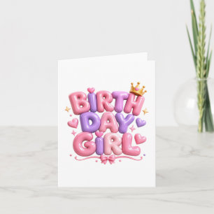 Invitation Lettres de ballon de fille d'anniversaire PNG Né