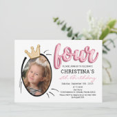 Invitation Lettres de ballons | Photo Fille de quatre ans mod (Debout devant)