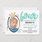 Invitation Lettres de ballons | Photo Garçons de quatre ans m (Devant)