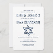 Invitation LETTRES DE DÉTAIL STAR DE DAVID Custom Bar Mitzvah (Devant)