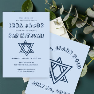 Invitation LETTRES DE DÉTAIL STAR DE DAVID Custom Bar Mitzvah