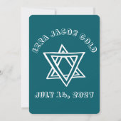 Invitation LETTRES DE DÉTAIL STAR DE DAVID Custom Bar Mitzvah (Dos)