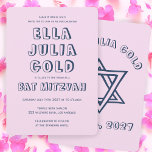 Invitation LETTRES DE DÉTAIL STAR DU Bat mitzvah DAVID Custom<br><div class="desc">Carte idéale pour annoncer un bar ou un bat mitzvah ! L'art fait main pour vous avec l'étoile de david sur le devant et le dos! ENTIÈREMENT PERSONNALISABLE ! Cliquez sur "Personnaliser" ci-dessus pour modifier le texte. Cliquez sur "modifier à l'aide de l'outil de conception" pour ajuster les polices, les...</div>