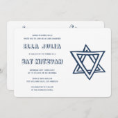 Invitation LETTRES DE DÉTAIL STAR DU Bat mitzvah DAVID Custom (Devant / Derrière)