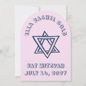 Invitation LETTRES DE DÉTAILS Bat mitzvah personnalisé de l'a (Dos)