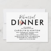 Invitation Lettres de fleurs | Dîner de répétition de marron (Devant)