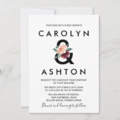 Invitation Lettres de fleurs | Maroon Mariage (Devant)