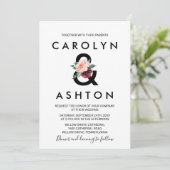 Invitation Lettres de fleurs | Maroon Mariage (Debout devant)