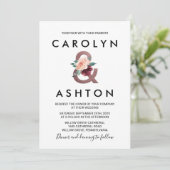 Invitation Lettres de fleurs | Maroon Rose Mariage or (Debout devant)