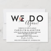 Invitation Lettres de fleurs | Renouvellement de Maroon Vow (Devant)