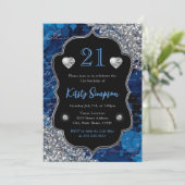 Invitation Lettres de sirène d'iridescente bleue 21e annivers (Debout devant)