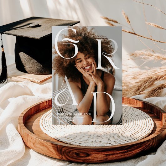 Invitation Lettres empilées graduées Typographie Graduation