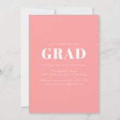 Invitation Lettres en gras Coral | Photo Graduation Party (Dos)