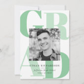 Invitation Lettres en gras vert | Photo Graduation Party (Devant)