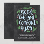Invitation Lettres festives | Chalkboard Holiday Party (Devant / Derrière)