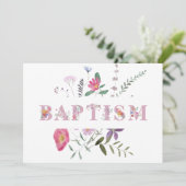 Invitation Lettres florales Baptême (Debout devant)
