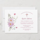 Invitation Lettres florales Baptême (Dos)