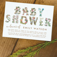 Lettres florales Papier Baby shower Kraft garçon o