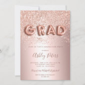 Invitation Lettres rose Gold parties scintillant feuille de p (Devant)