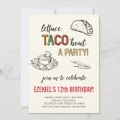 Invitation Lettuce Taco parle d'un anniversaire de fête (Devant)